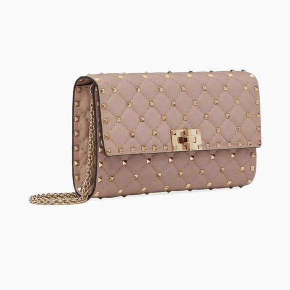 VALENTINO ROCKSTUD SPIKE NAPPA LEATHER CROSSBODY CLUTCH BAG - Picture 3 of 15